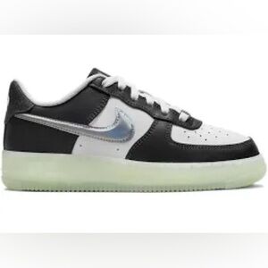 NEW Nike Air Force 1 LV8 Black and White with Shiny Accents